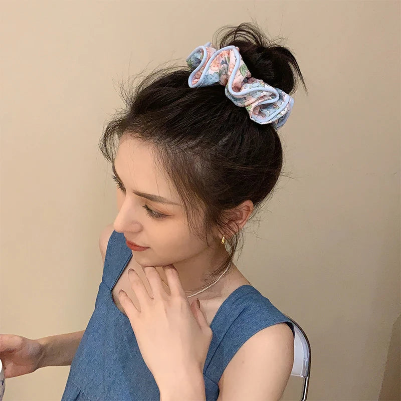 Vintage Floral Print Scrunchies - Y2K Fashion Accessories for Trendy Outfits