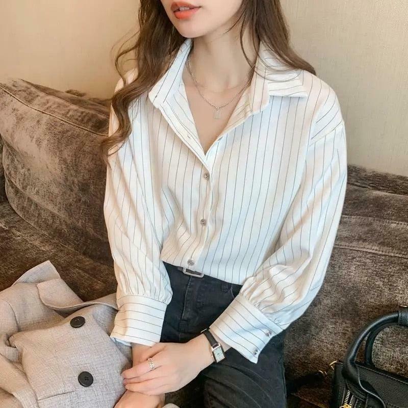 Vintage Striped Classic Long Sleeve Shirt - Y2K Aesthetic with Cute Sweatshirt Vibes