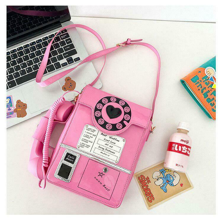 Weirdcore Retro Phone Shaped Crossbody Bag - Y2K Aesthetic, Fun & Stylish Accessory