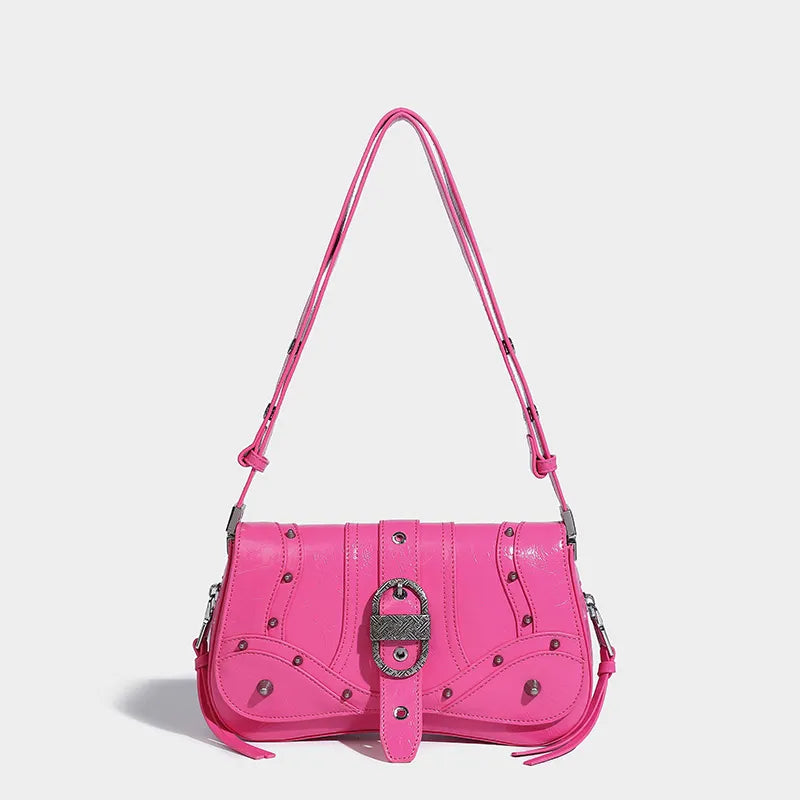 Y2K Candy Belted Baguette Bag - Trendy Aesthetic Handbag for Stylish Outfits and Accessories