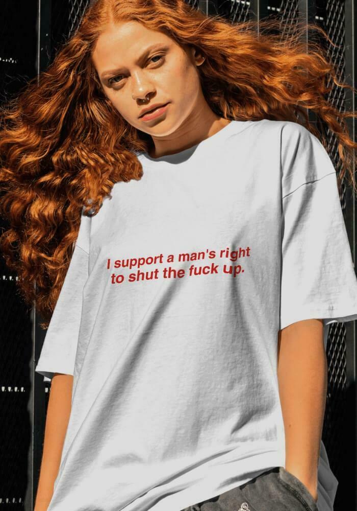 Y2K Style 'I Support A Man's Right' Graphic Tee - Trendy Mexico Baby Tee for Fashion Lovers