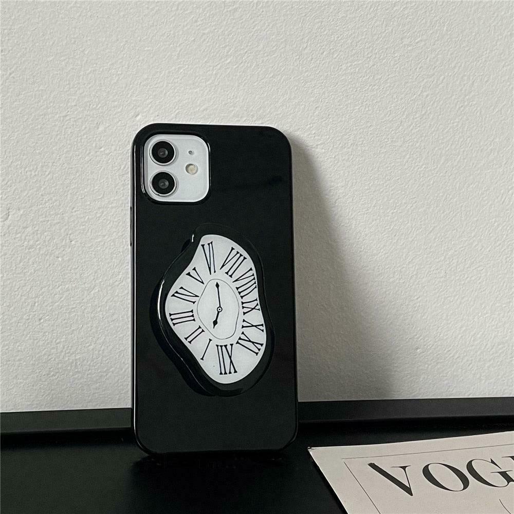 Y2K Style Salvador Dali Melting Clock Phone Case - Aesthetic Graphic Design for iPhone